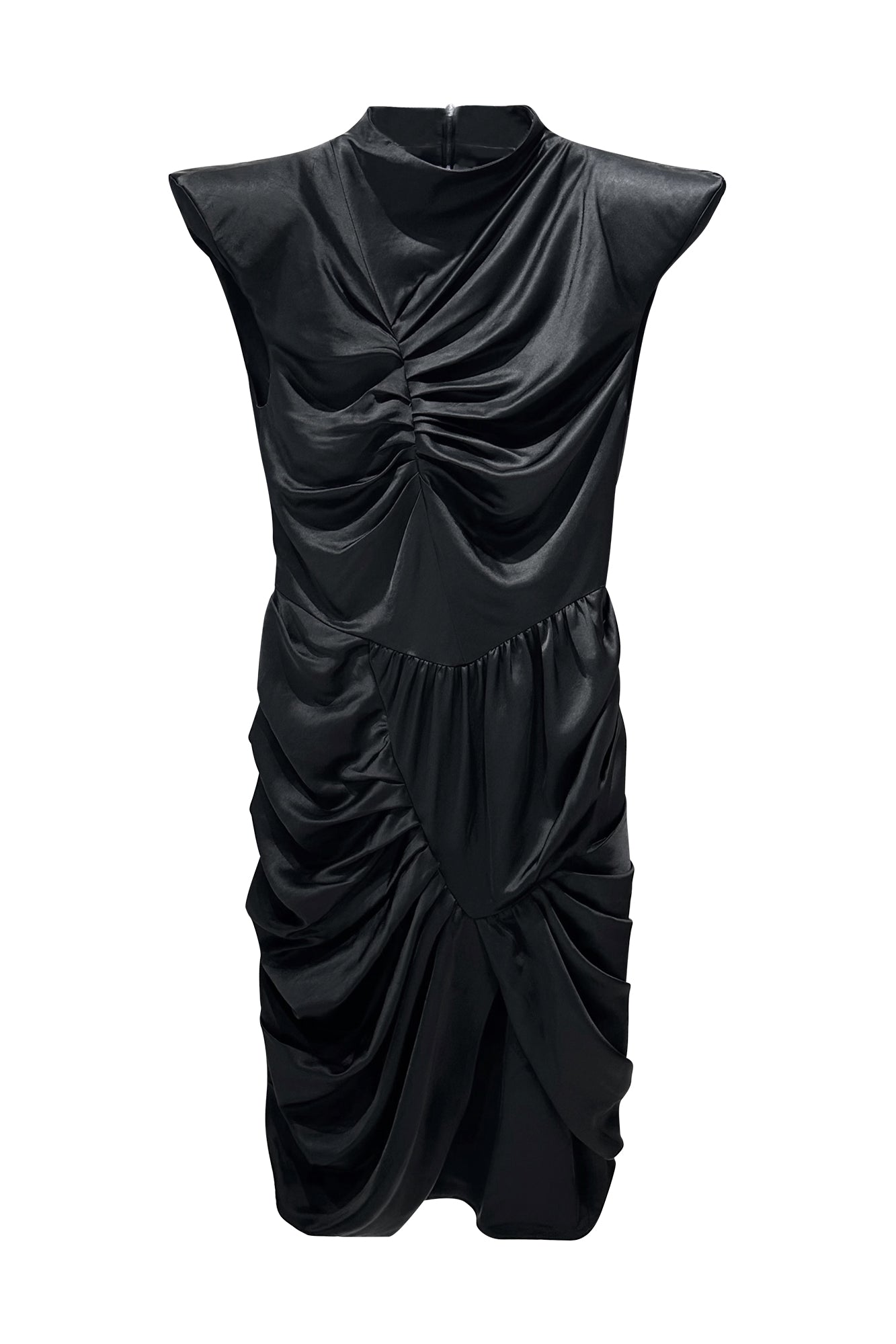 Acetic acid pleated three-dimensional dress