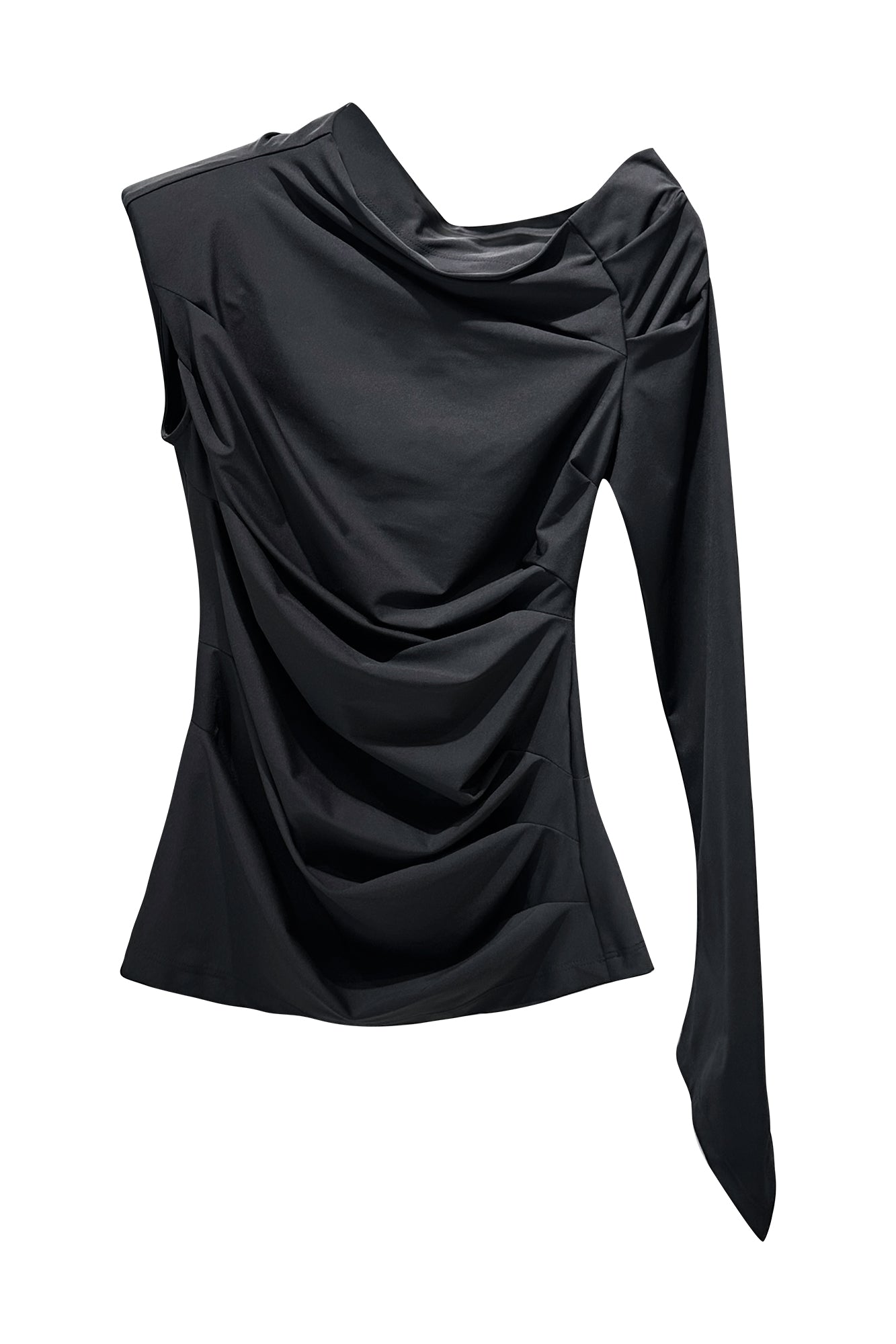 Asymmetrical pleated top