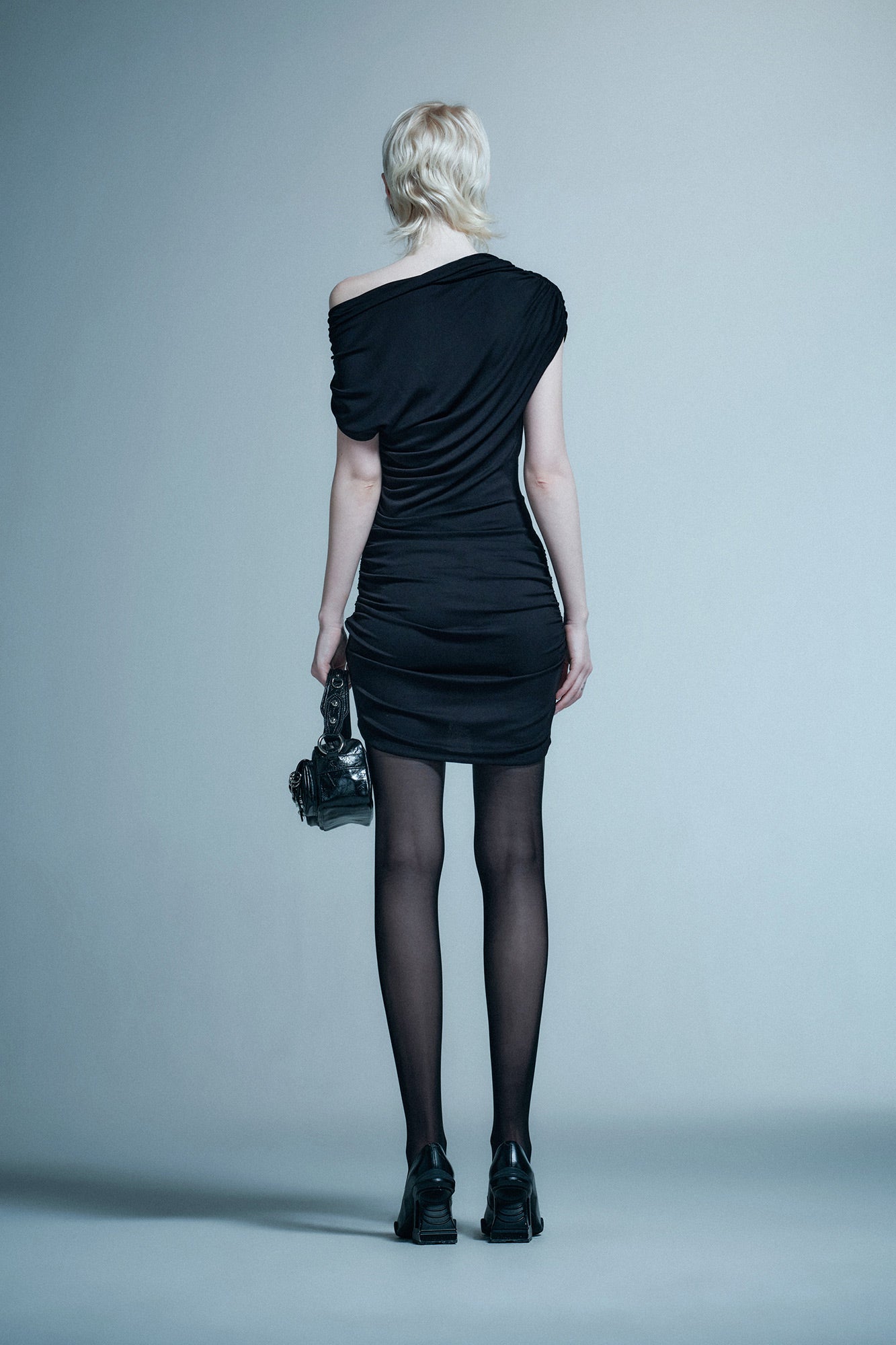 Asymmetrical pleated dress