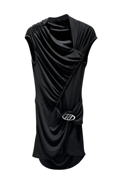 Asymmetrical pleated dress