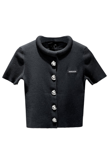 3D cotton knit cardigan