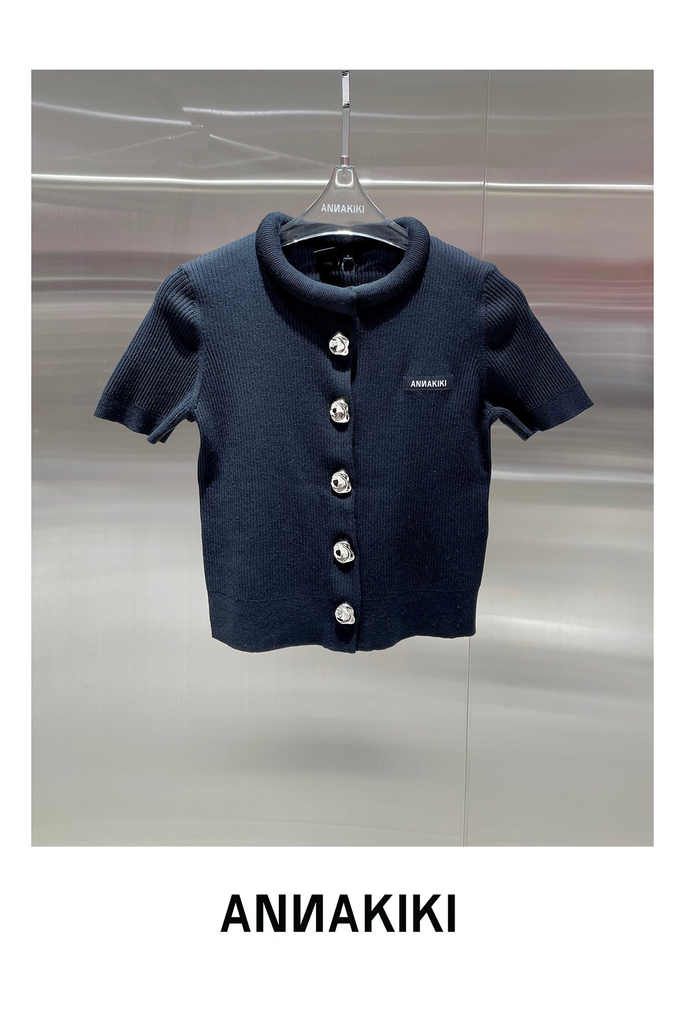 3D cotton knit cardigan