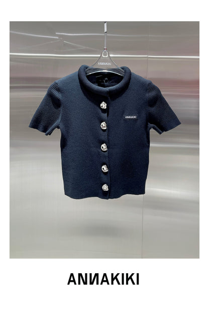 3D cotton knit cardigan