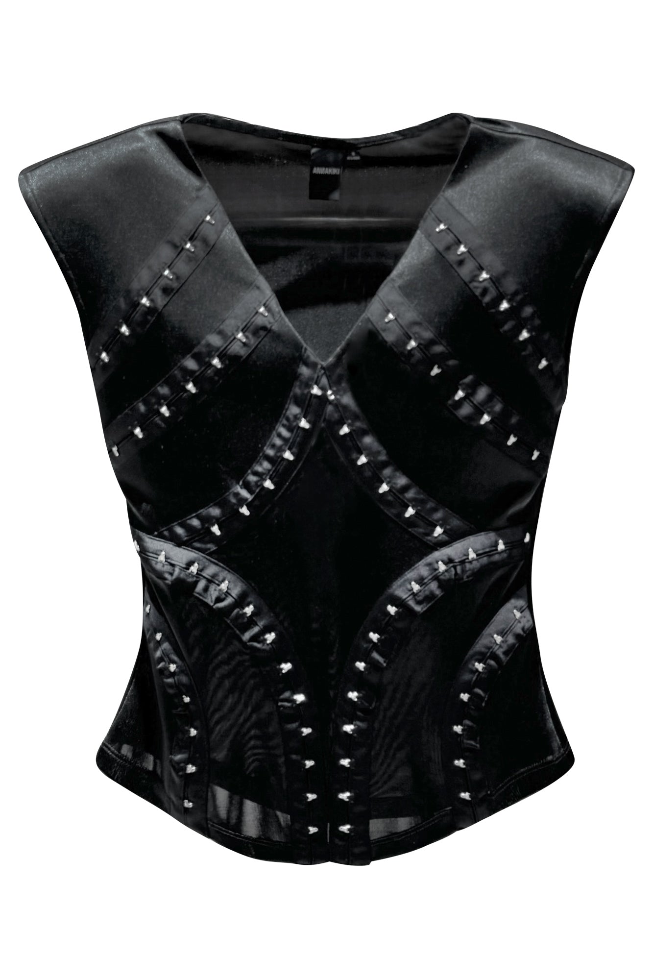 Four-star hook button sleeveless top