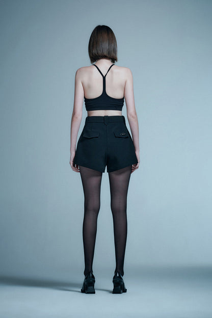 Acetic acid four-star hollow waist shorts