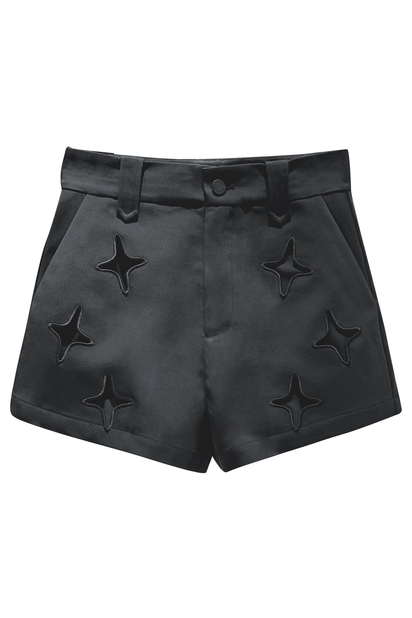 Acetic acid four-star hollow waist shorts