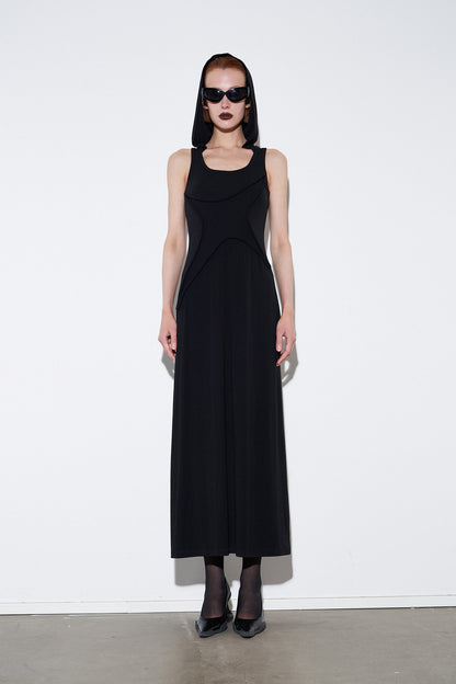 Four-pointed star twisted rope hooded dress