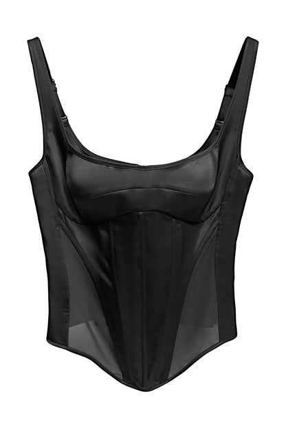 Cut-Out Acetate Corset Top