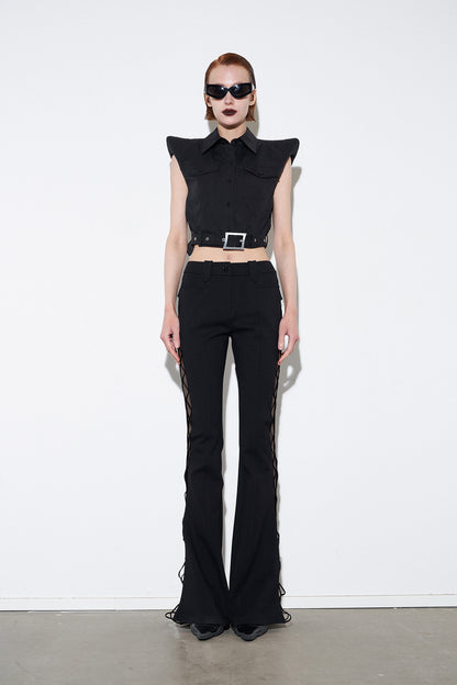 3D sleeve waistband shirt