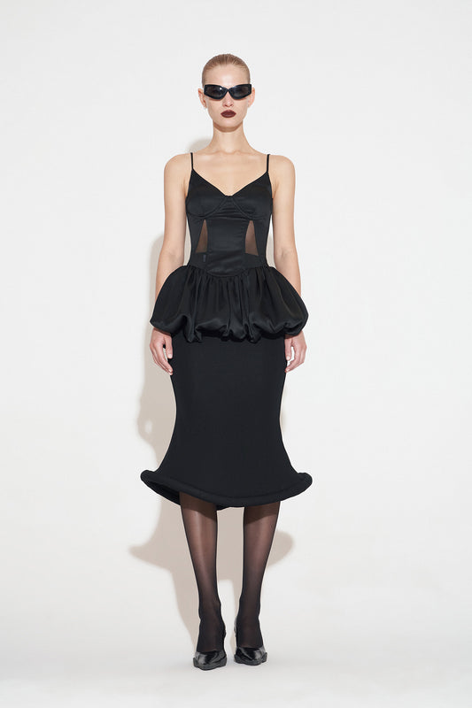 Acetate UFO Fishtail Midi Skirt