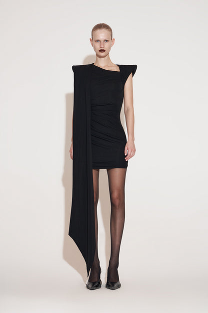 Acetate High-Low Panel Dress