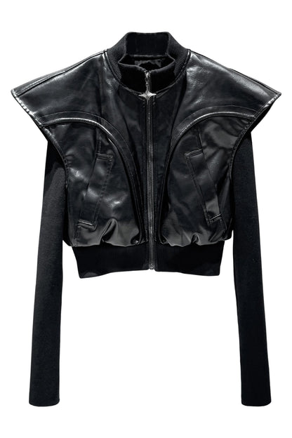 Three dimensional wide shoulder jacket