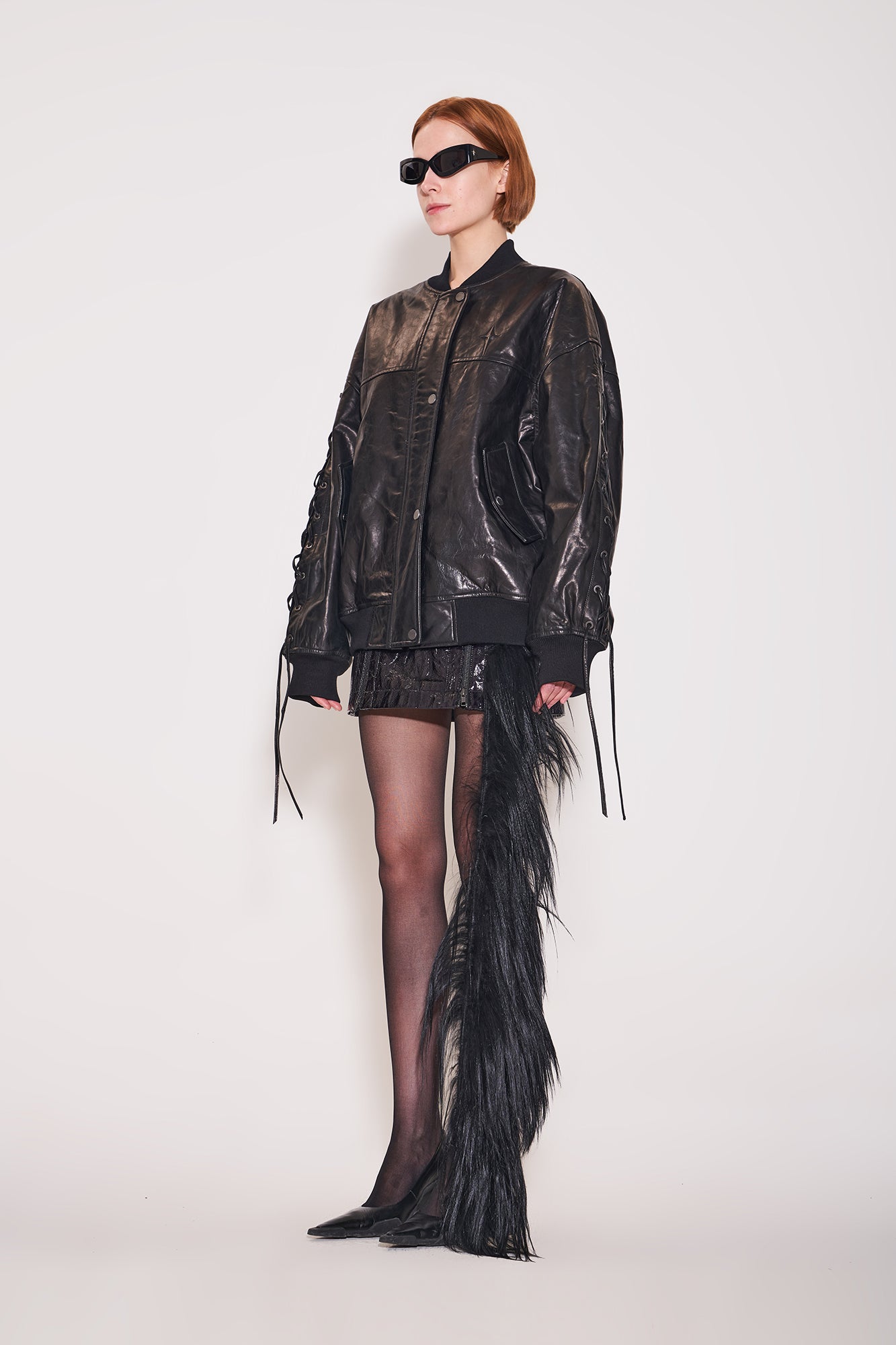 Leather corded baseball uniform coat