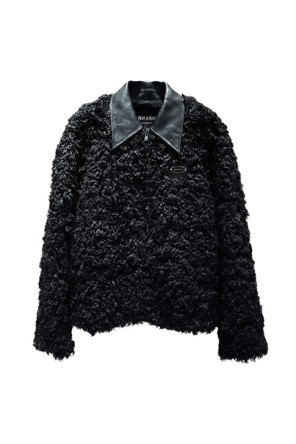 Leather collar environmental protection fur coat