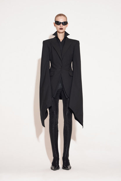 Wool fake two puffy sleeve suit