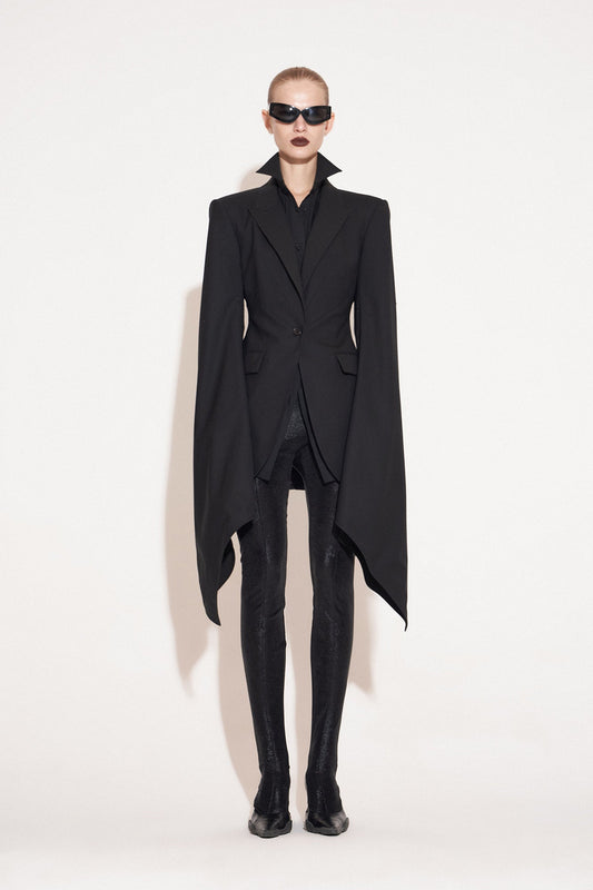 Wool fake two puffy sleeve suit