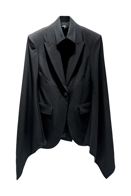 Wool fake two puffy sleeve suit