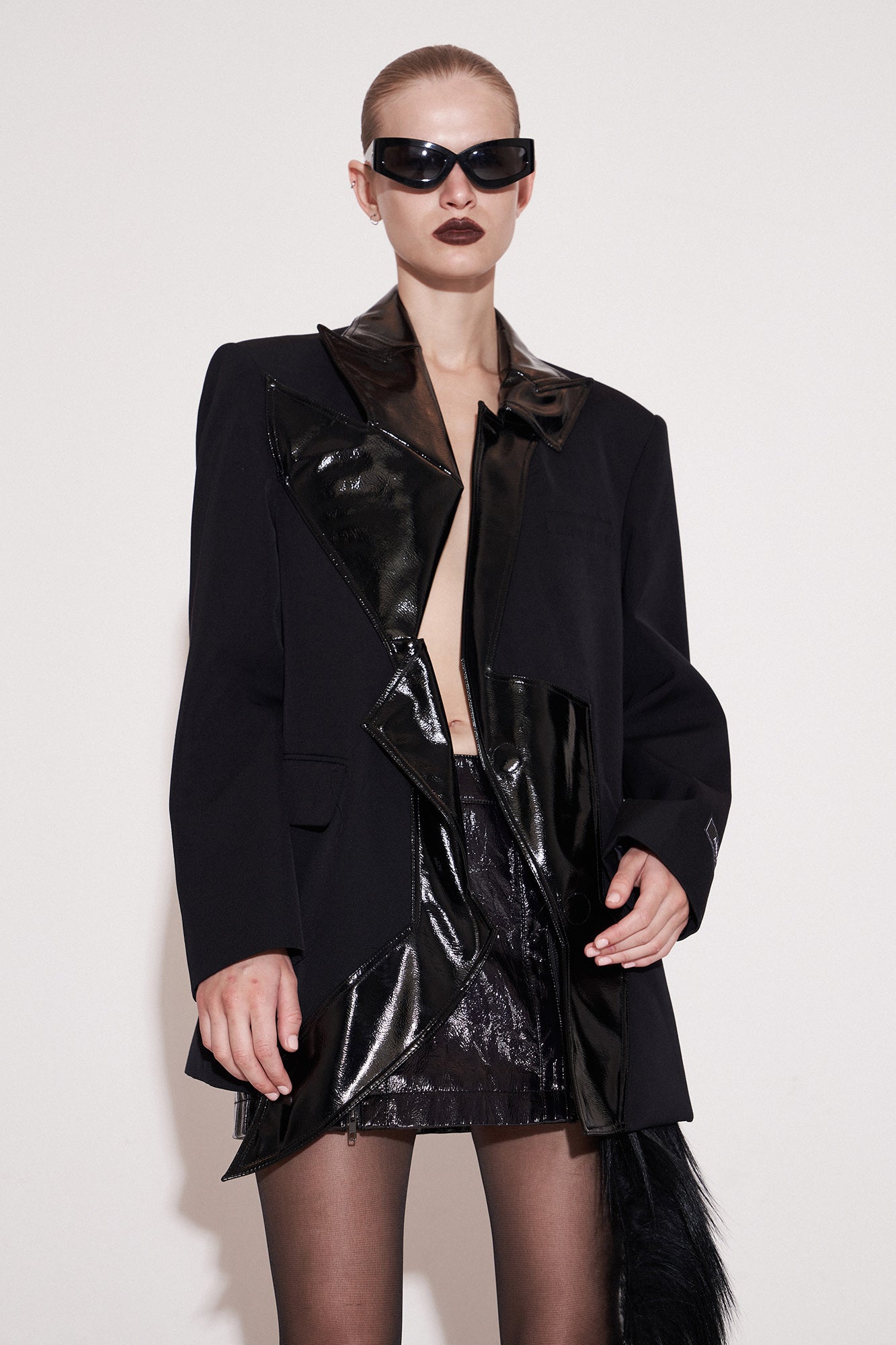 spun gold wool detachable top overskirt