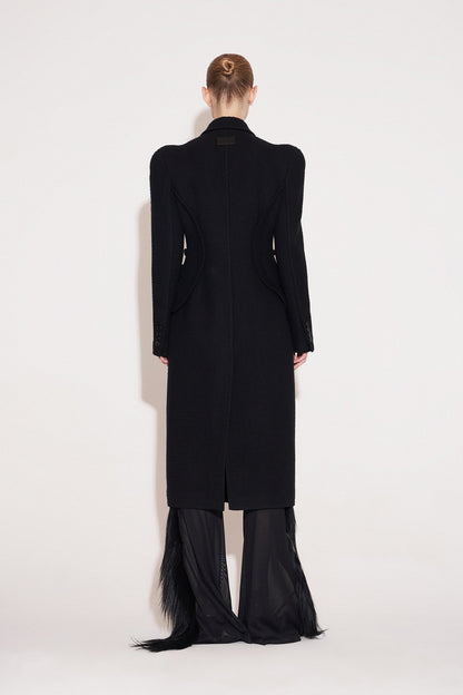 Wool multilayer flying piece architectural coat