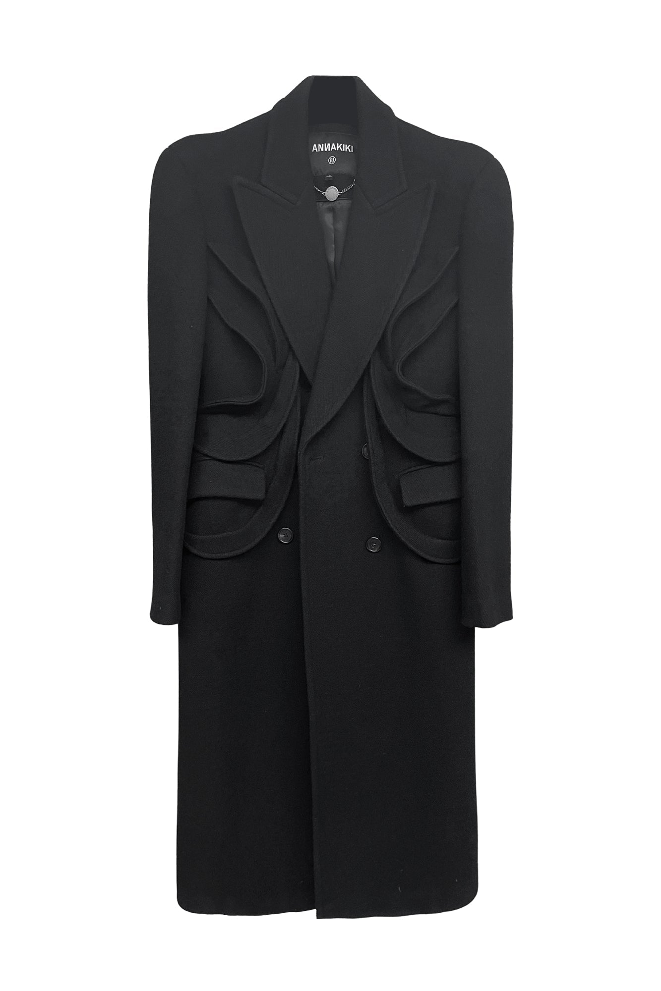 Wool multilayer flying piece architectural coat