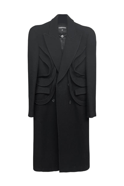 Wool multilayer flying piece architectural coat