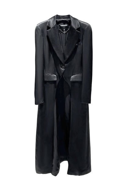 Round shoulder dovetail hem coat