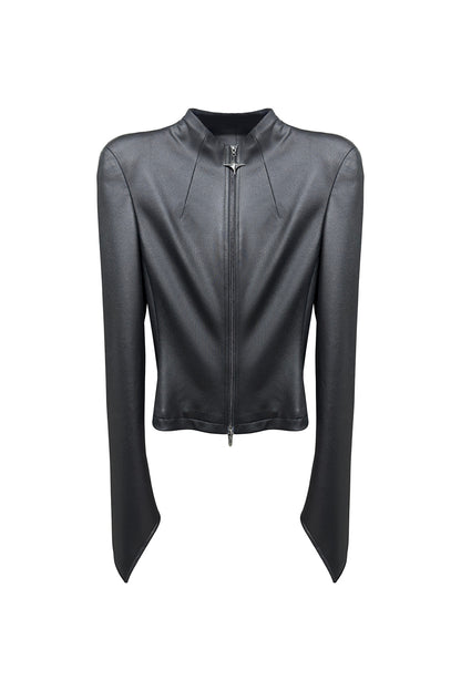 Functional bone pleated slimming coat
