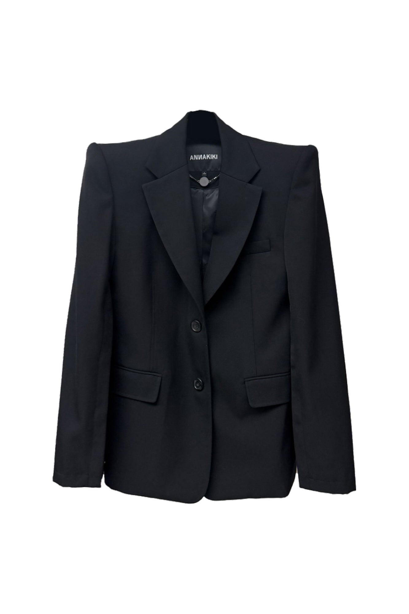 Wool sleeve slit shoulder padded suit