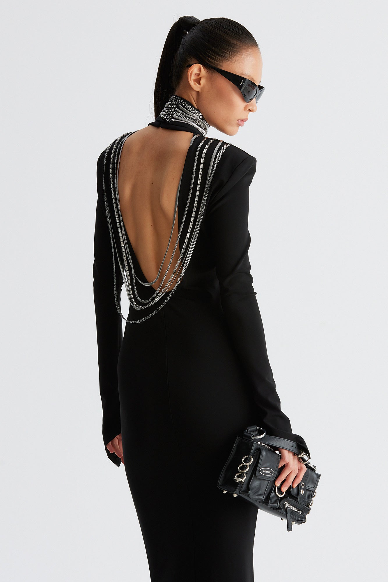 Four-pointed star sleeve chain dress