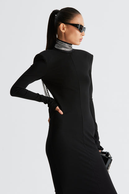 Four-pointed star sleeve chain dress