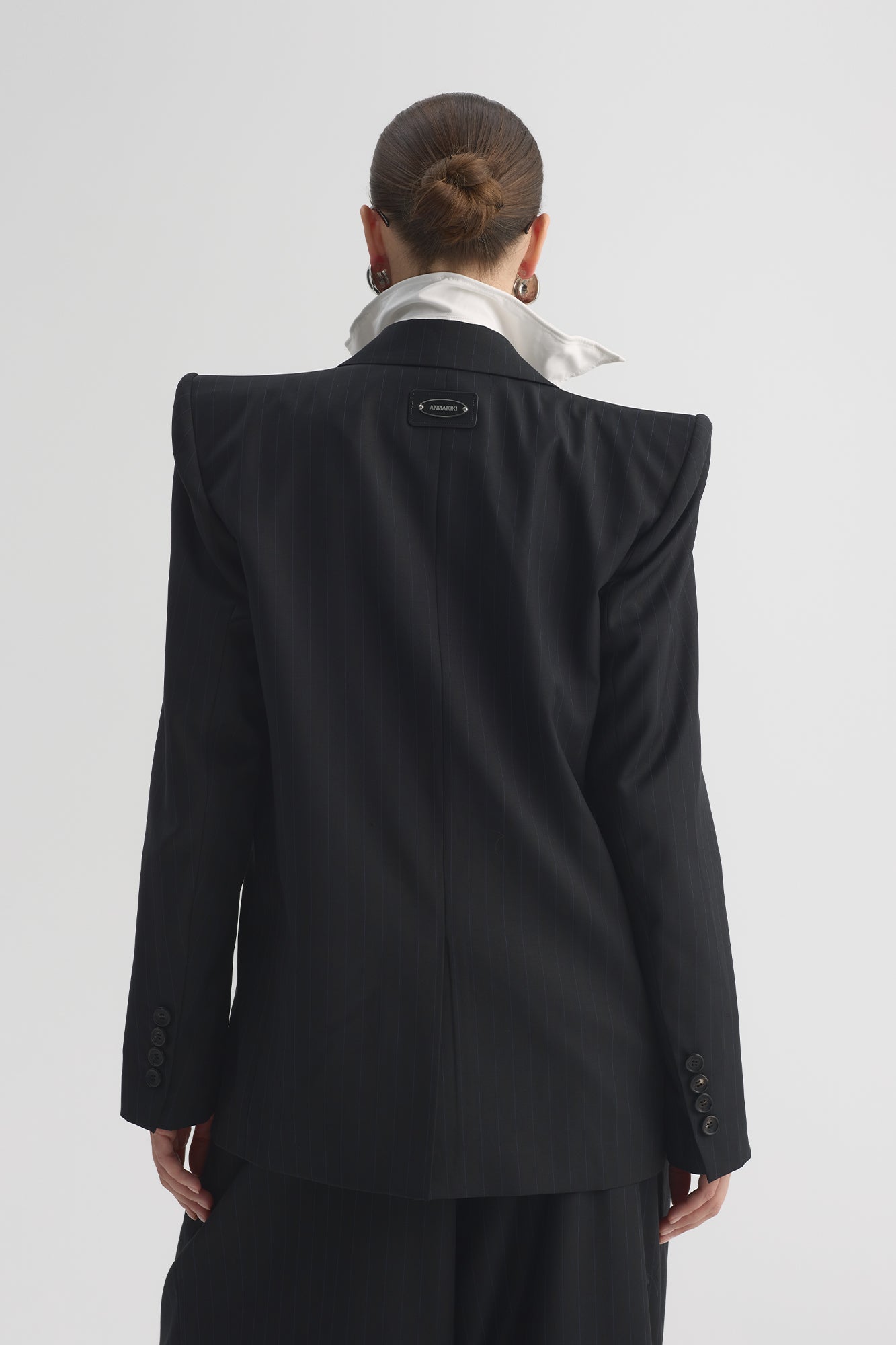 Wool padded shoulder casual suit