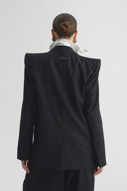 Wool padded shoulder casual suit