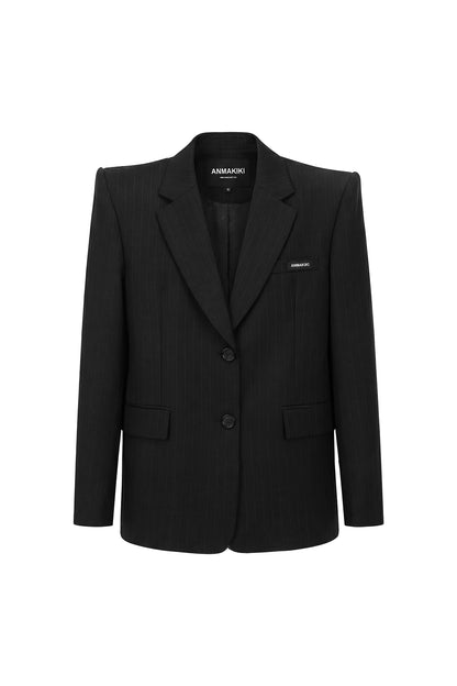 Wool padded shoulder casual suit